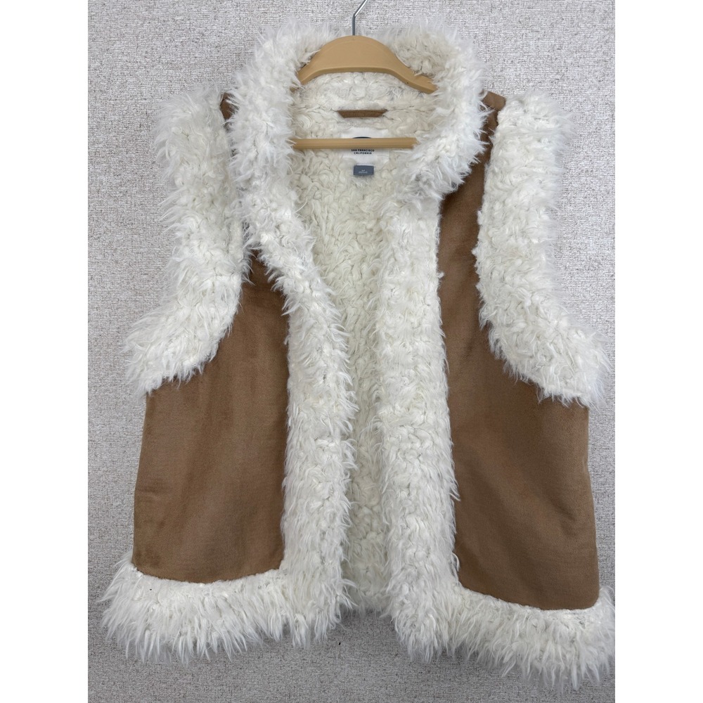 Old Navy Faux Fur Vest — Size M — Penny Lane Style Boho Tan